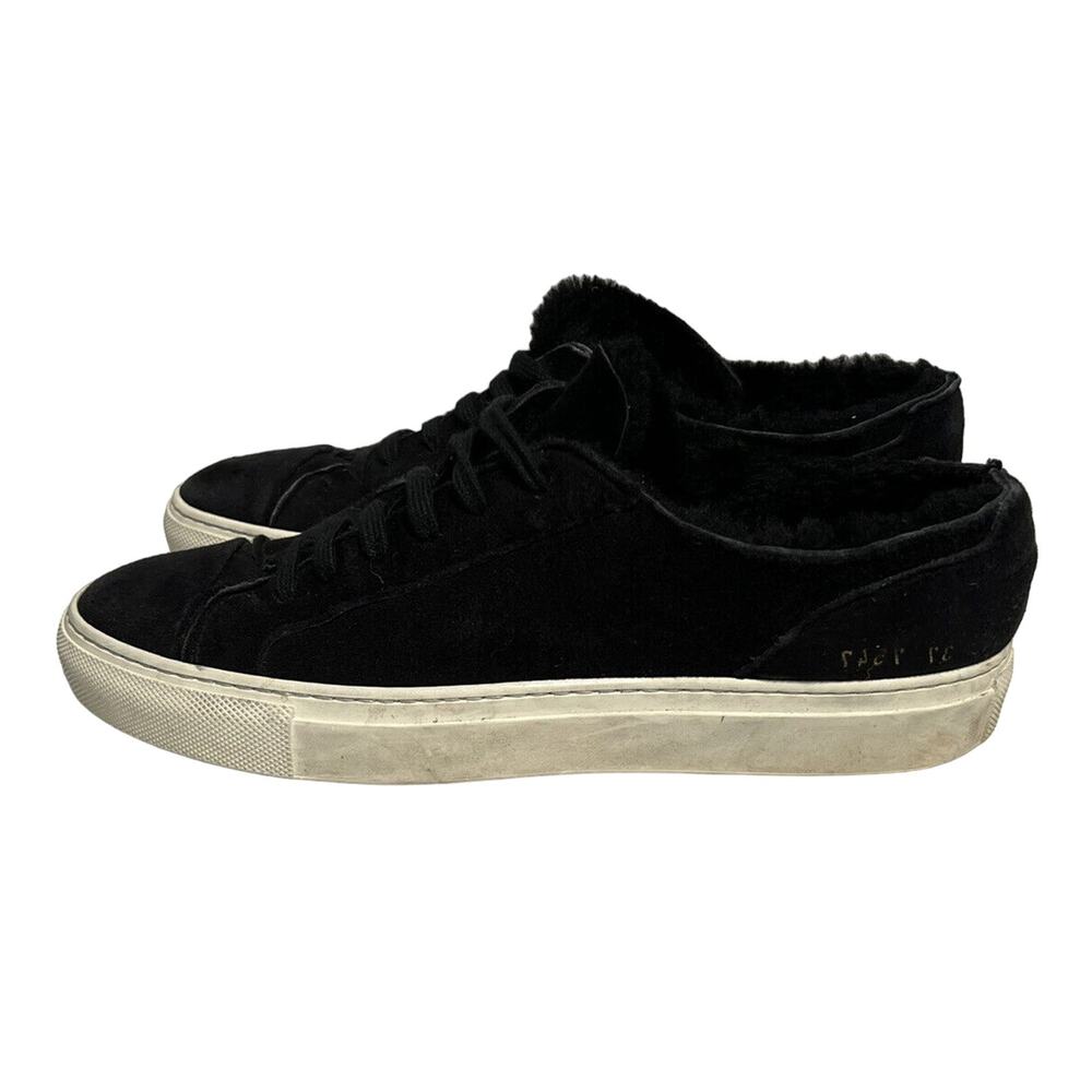 Common Projects Sneakers Size US 6.5 EU 37 Sherpa Suede Fuzzy Black Low‎ Lace Up